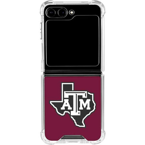 Texas A&M University Black Logo Galaxy Z Flip6 Clear Case